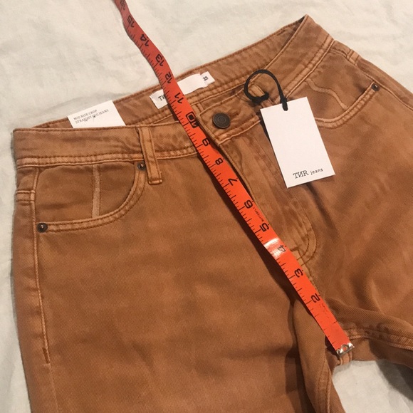 Piper and Scoot “Haylen” Mid Rise Crop Wide Leg Jeans Mustard/Rust 25 - Picture 16 of 16